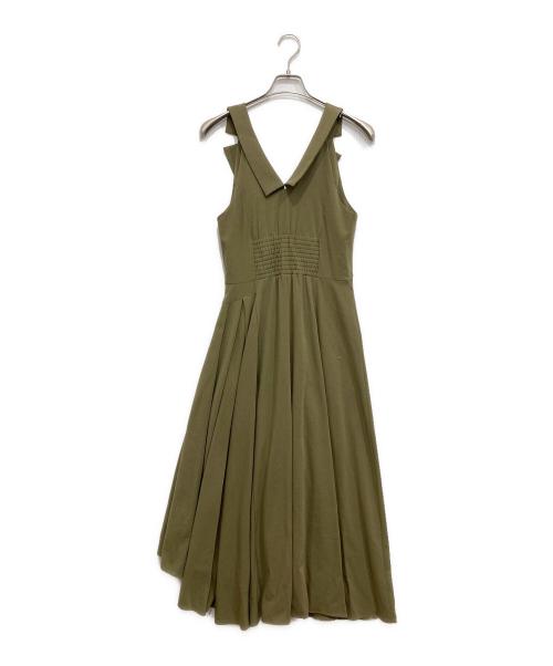 FRAY ID（フレイ アイディー）FRAY ID (フレイ アイディー) 2WAYショルダーニットコンビワンピ カーキ サイズ:SIZE1の古着・服飾アイテム