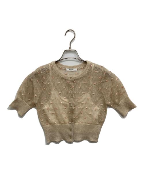 Snidel（スナイデル）Snidel (スナイデル) フラワーライクシアーカーデ ベージュ サイズ:FREEの古着・服飾アイテム