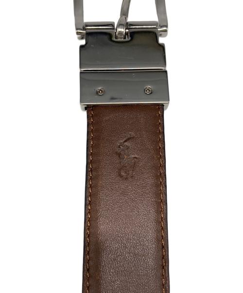 POLO RALPH LAUREN（ポロ・ラルフローレン）POLO RALPH LAUREN (ポロ・ラルフローレン) リバーシブルロゴ刻印レザーベルト ブラックの古着・服飾アイテム