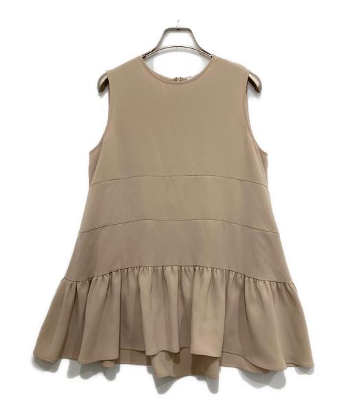 M-PREMIER（エムプルミエ）M-PREMIER (エムプルミエ) コンパクトペプラムブラウス ベージュ サイズ:38の古着・服飾アイテム