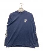 stussyステューシー）の古着「スカルプリントTシャツ」｜ネイビー
