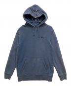 stussyステューシー）の古着「ストックロゴ前Vプルオーバーパーカー」｜ネイビー