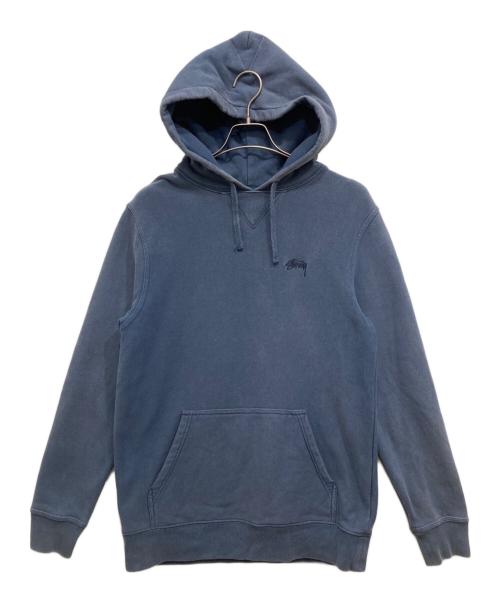 stussy（ステューシー）stussy (ステューシー) ストックロゴ前Vプルオーバーパーカー ネイビー サイズ:Mの古着・服飾アイテム