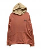 stussyステューシー）の古着「Two Tone Hoodie/バイカラープルオーバーパーカー」｜ピンク
