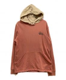 stussy（ステューシー）の古着「Two Tone Hoodie/バイカラープルオーバーパーカー」｜ピンク