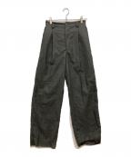 MAISON SPECIALメゾンスペシャル）の古着「Calendering Triacetate One-Tuck Wide Pants/ワンタックワイドパンツ」｜グレー