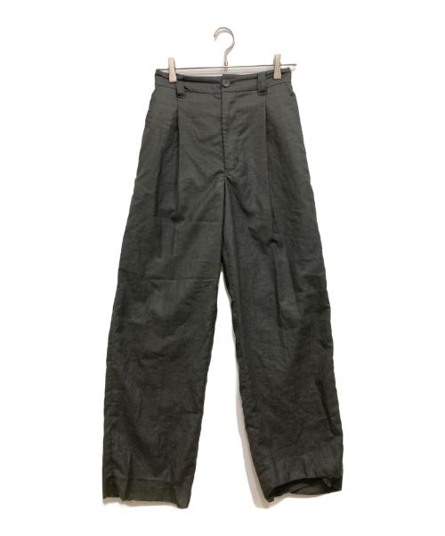 MAISON SPECIAL（メゾンスペシャル）MAISON SPECIAL (メゾンスペシャル) Calendering Triacetate One-Tuck Wide Pants/ワンタックワイドパンツ グレー サイズ:SIZE0の古着・服飾アイテム
