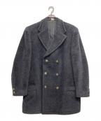 GIANNI VERSACEジャンニ・ヴェルサーチ）の古着「ラマ混メデューサボタンダブルーコート」｜ネイビー