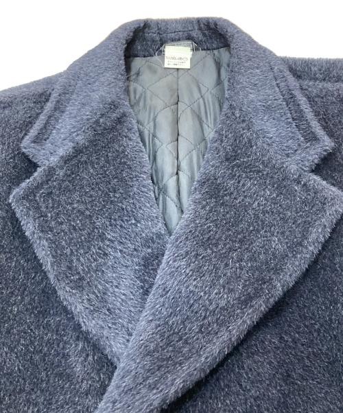 GIANNI VERSACE（ジャンニ・ヴェルサーチ）GIANNI VERSACE (ジャンニ・ヴェルサーチ) ラマ混メデューサボタンダブルーコート ネイビー サイズ:SIZE50の古着・服飾アイテム