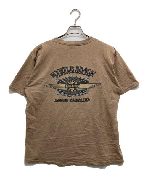 HARLEY-DAVIDSON（ハーレーダビッドソン）HARLEY-DAVIDSON (ハーレーダビッドソン) 00’S両面プリントTシャツ ブラウン サイズ:不明の古着・服飾アイテム