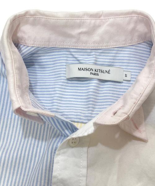 maison kitsune（メゾンキツネ）MAISON KITSUNE (メゾンキツネ) マルチカラーストライプシャツ マルチカラー サイズ:SIZE37の古着・服飾アイテム