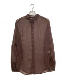TODAYFUL（トゥデイフル）の古着「Standcollar Sheer Shirts」｜ブラウン