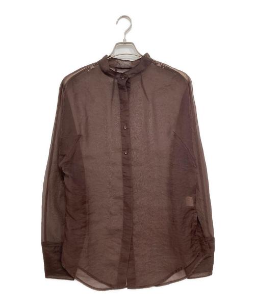 TODAYFUL（トゥデイフル）TODAYFUL (トゥデイフル) Standcollar Sheer Shirts ブラウン サイズ:FREEの古着・服飾アイテム