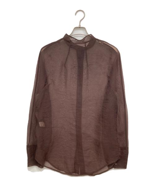 TODAYFUL（トゥデイフル）TODAYFUL (トゥデイフル) Standcollar Sheer Shirts ブラウン サイズ:FREEの古着・服飾アイテム