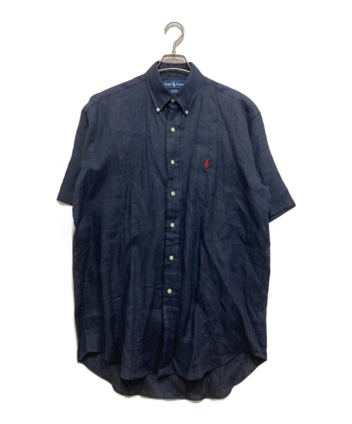 RALPH LAUREN（ラルフローレン）RALPH LAUREN (ラルフローレン) BDリネン半袖シャツ ネイビー サイズ:Mの古着・服飾アイテム