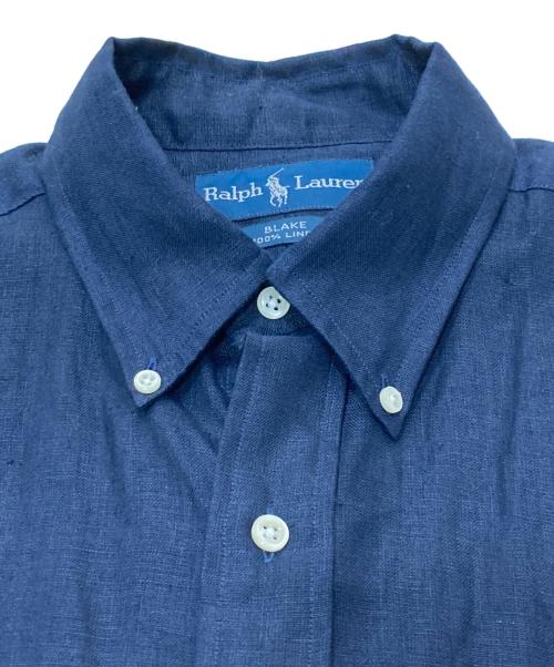 RALPH LAUREN（ラルフローレン）RALPH LAUREN (ラルフローレン) BDリネン半袖シャツ ネイビー サイズ:Mの古着・服飾アイテム