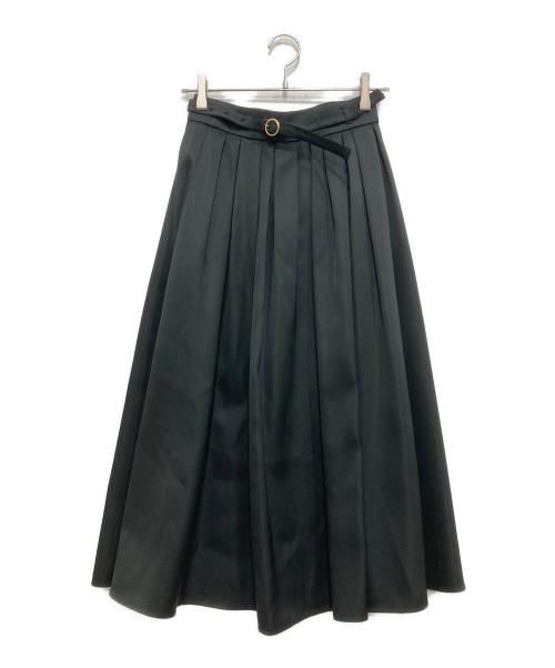 Loulou Willoughby（ルルウィルビー）Loulou Willoughby (ルルウィルビー) ブライトツイルタックスカート ブラック サイズ:SIZE1の古着・服飾アイテム