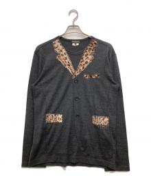 COMME des GARCONS HOMME PLUS（コムデギャルソンオムプリュス）の古着「レオパードカットソー」｜ブラック×ブラウン