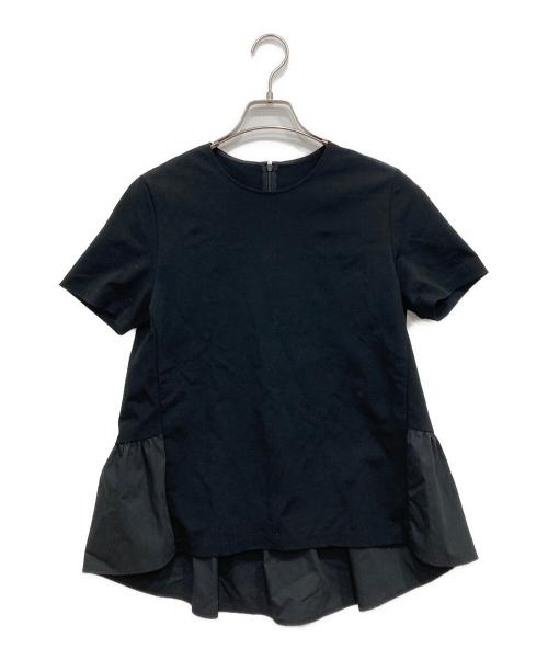 23区（ニジュウサンク）23区 (ニジュウサンク) ペプラムカットソー ブラック サイズ:SIZE38の古着・服飾アイテム