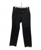 COMME des GARCONS HOMME PLUSコムデギャルソンオムプリュス）の古着「ウールギャバテーパードスラックス」｜ブラック