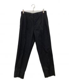 COMME des GARCONS HOMME PLUS（コムデギャルソンオムプリュス）の古着「ウールギャバテーパードスラックス」｜ブラック