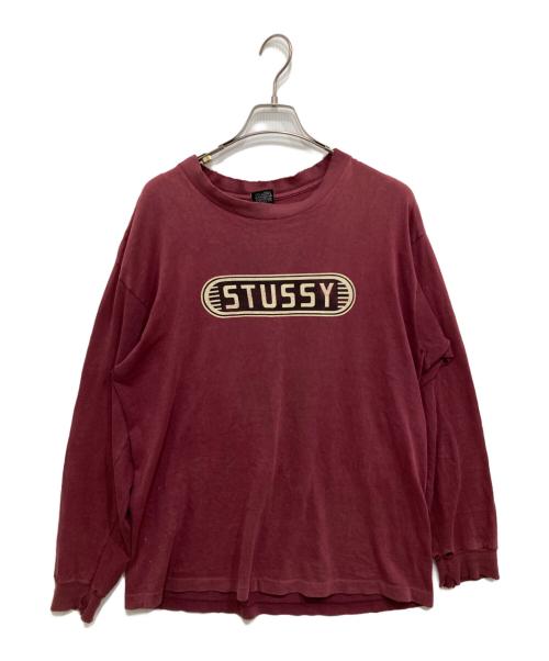 stussy（ステューシー）stussy (ステューシー) 80’S両面オーバルロゴロングスリーブカットソー ボルドー サイズ:Lの古着・服飾アイテム