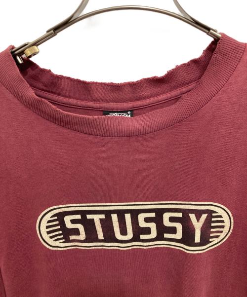 stussy（ステューシー）stussy (ステューシー) 80’S両面オーバルロゴロングスリーブカットソー ボルドー サイズ:Lの古着・服飾アイテム