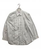 COMME des GARCONS HOMMEコムデギャルソン オム）の古着「プリーツフライフロントシャツ」｜ホワイト