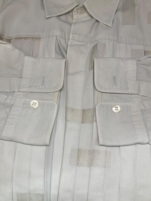 COMME des GARCONS HOMME（コムデギャルソン オム）COMME des GARCONS HOMME (コムデギャルソン オム) プリーツフライフロントシャツ ホワイト サイズ:不明の古着・服飾アイテム