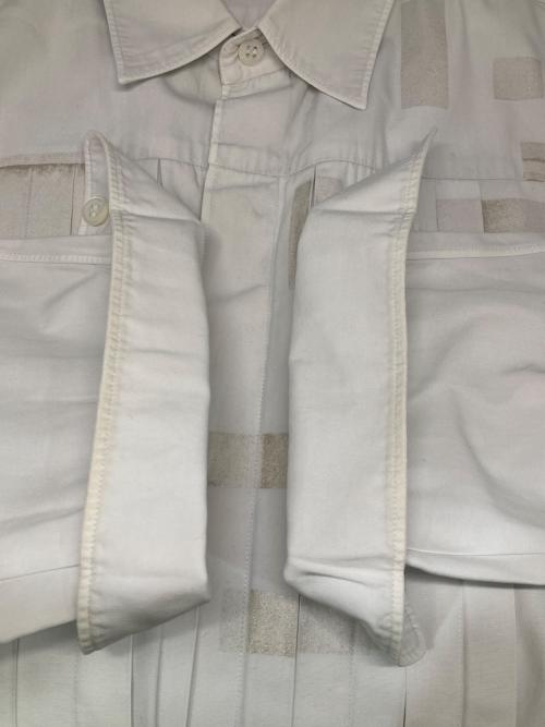 COMME des GARCONS HOMME（コムデギャルソン オム）COMME des GARCONS HOMME (コムデギャルソン オム) プリーツフライフロントシャツ ホワイト サイズ:不明の古着・服飾アイテム