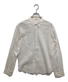 HELMUT LANG（ヘルムートラング）の古着「プリーツ切替シャツ」｜ホワイト