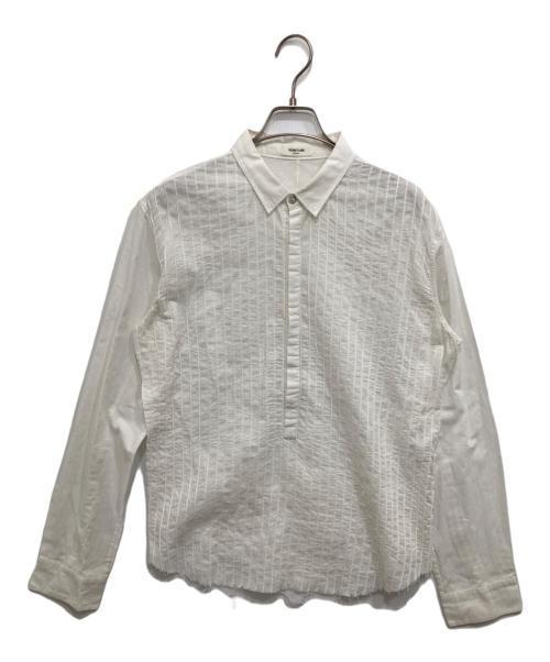 HELMUT LANG（ヘルムートラング）HELMUT LANG (ヘルムートラング) プリーツ切替シャツ ホワイト サイズ:Mの古着・服飾アイテム