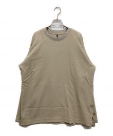 DESCENTE ALLTERRAIN（デザイント オルテライン）の古着「ストレッチツイルロングスリーブTシャツ/長袖カットソー」｜ベージュ
