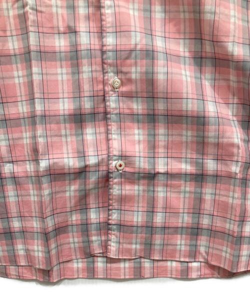 ISAIA（イザイア）ISAIA (イザイア) イタリアンカラー長袖チェックBDシャツ ピンク サイズ:42の古着・服飾アイテム