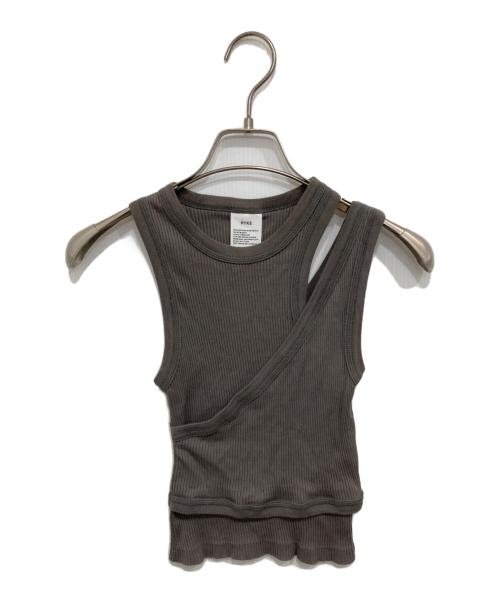 HYKE（ハイク）HYKE (ハイク) DOUBLE SHOULDER TANK TOP/ノースリーブカットソー グレー サイズ:freeの古着・服飾アイテム