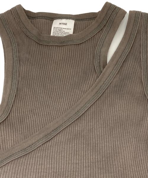 HYKE（ハイク）HYKE (ハイク) DOUBLE SHOULDER TANK TOP/ノースリーブカットソー グレー サイズ:freeの古着・服飾アイテム