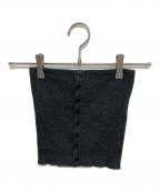 AURALEEオーラリー）の古着「SUPER FINE WOOL HIGH GAUGE RIB KNIT BANDEAU TOP/ベアニットトップ」｜グレー