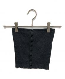 AURALEE（オーラリー）の古着「SUPER FINE WOOL HIGH GAUGE RIB KNIT BANDEAU TOP/ベアニットトップ」｜グレー