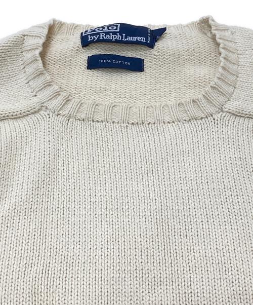 POLO RALPH LAUREN（ポロ・ラルフローレン）POLO RALPH LAUREN (ポロ・ラルフローレン) コットンニット ホワイト サイズ:Lの古着・服飾アイテム