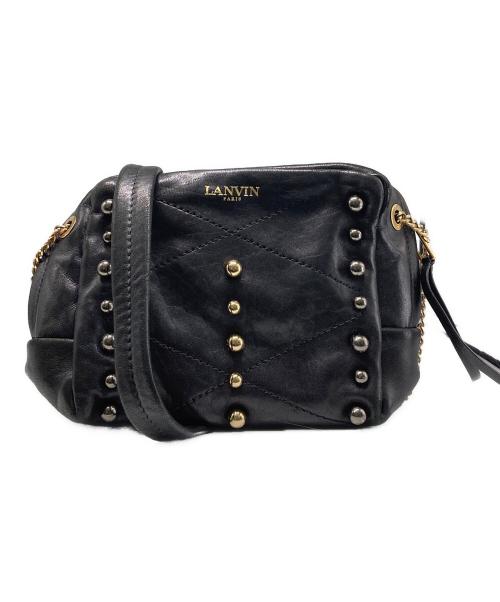 LANVIN（ランバン）LANVIN (ランバン) チェーンショルダーレザースタッズバッグ ブラックの古着・服飾アイテム
