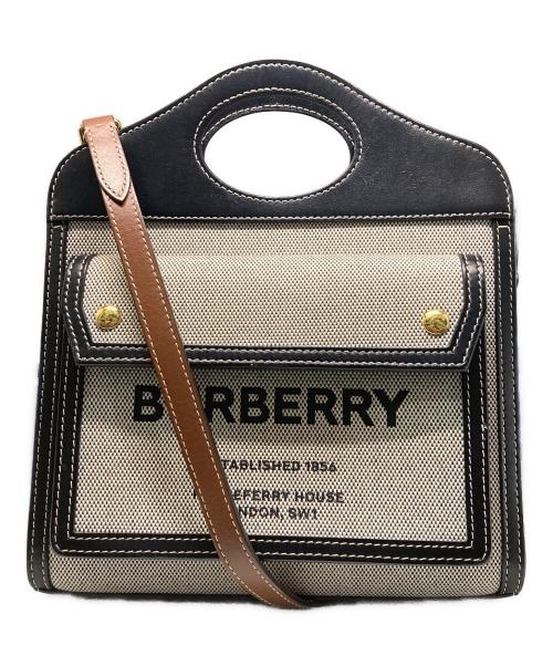BURBERRY（バーバリー）BURBERRY (バーバリー) 2WAY MINI POCKET BAG ベージュ×ブラックの古着・服飾アイテム