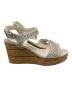 中古・古着 Salvatore Ferragamo (サルヴァトーレ フェラガモ) GALAK/ウェッジソールストラップサンダル ホワイト サイズ:SIZE 5 1/2：8000円