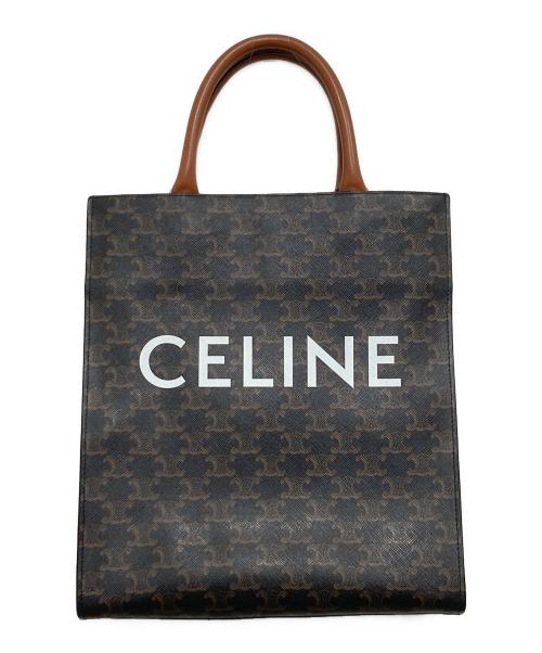 CELINE（セリーヌ）CELINE (セリーヌ) スモールバーティカルカバ/マカダム柄トートバッグ ブラウンの古着・服飾アイテム