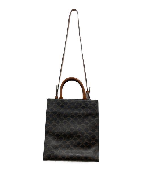 CELINE（セリーヌ）CELINE (セリーヌ) スモールバーティカルカバ/マカダム柄トートバッグ ブラウンの古着・服飾アイテム