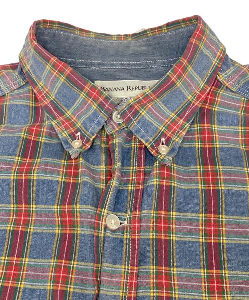 BANANA REPUBLIC（バナナリパブリック）BANANA REPUBLIC (バナナリパブリック) コットンチェックシャツ ブルー サイズ:Lの古着・服飾アイテム