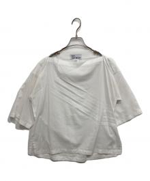 132 5. ISSEY MIYAKE（132 5. イッセイ ミヤケ）の古着「ポリバイアスプリーツトップス/半袖ブラウス」｜ホワイト