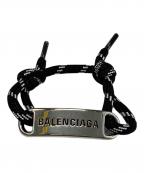 BALENCIAGAバレンシアガ）の古着「ロゴプレートブレスレット」｜ブラック