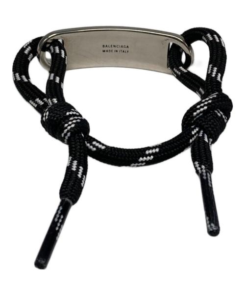 BALENCIAGA（バレンシアガ）BALENCIAGA (バレンシアガ) ロゴプレートブレスレット ブラックの古着・服飾アイテム
