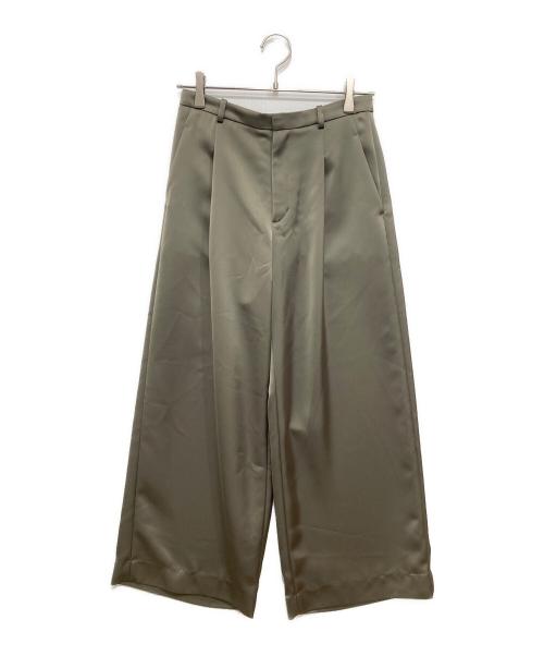 IENA（イエナ）IENA (イエナ) サテンタックワイドパンツ グリーン サイズ:SIZE38の古着・服飾アイテム