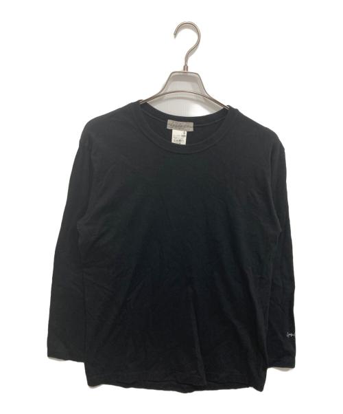 YOHJI YAMAMOTO（ヨウジヤマモト）YOHJI YAMAMOTO (ヨウジヤマモト) スリーブロゴロングスリーブカットソー ブラック サイズ:2の古着・服飾アイテム